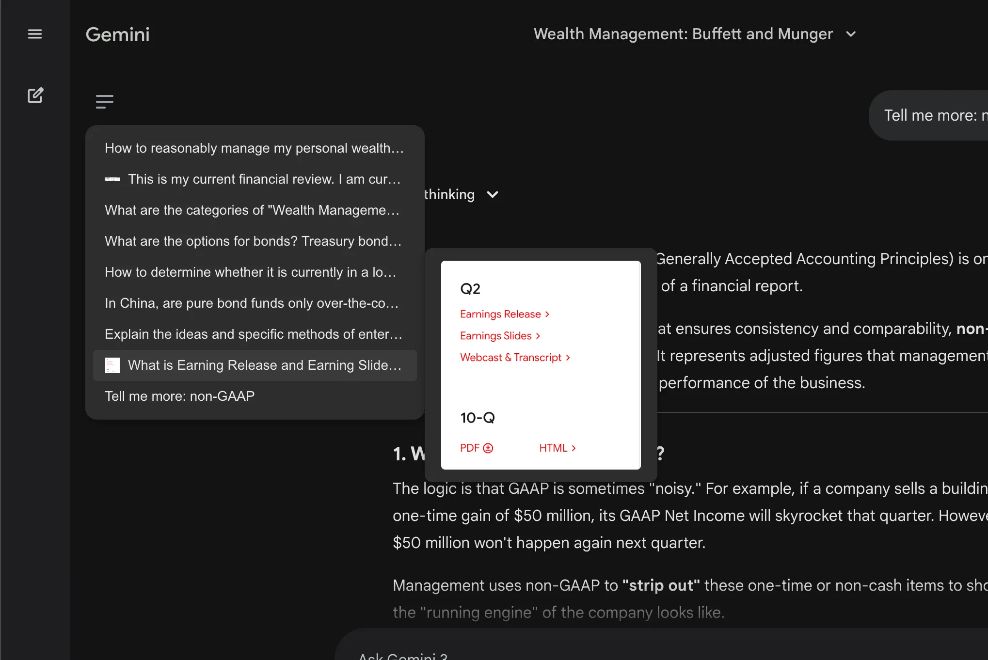 Image previews displayed inside the Chat Outline feature