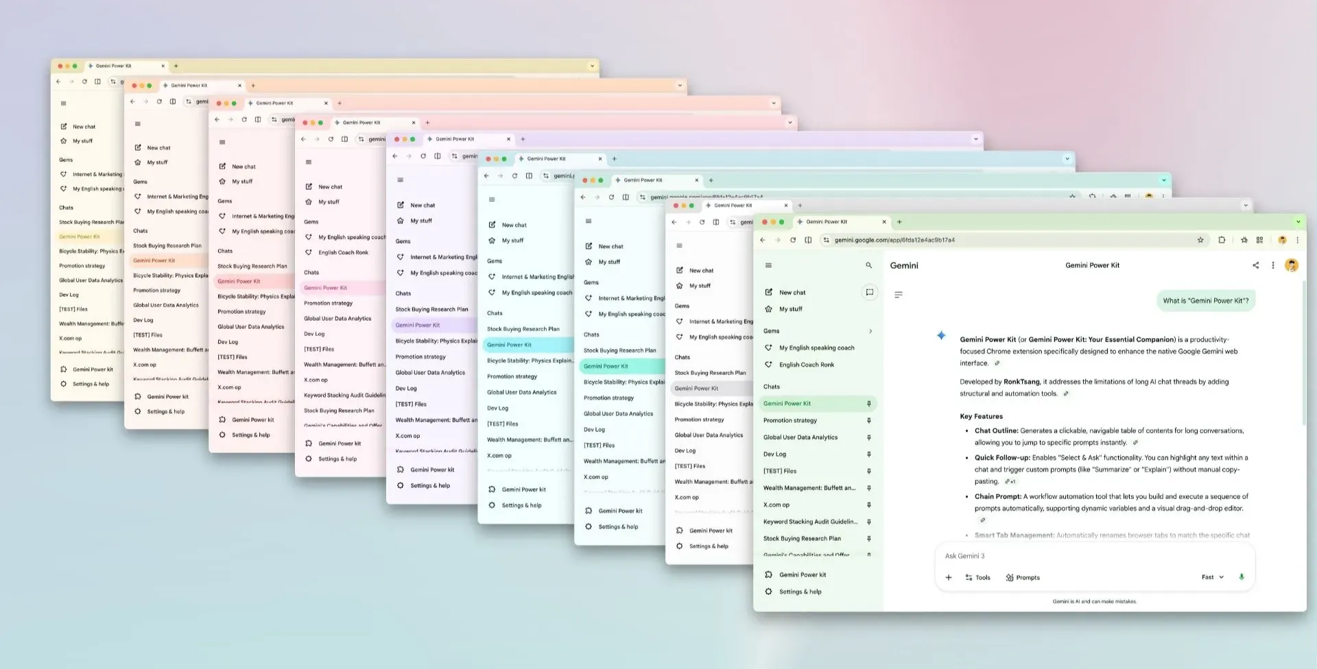 Theme color presets for Gemini Power Kit